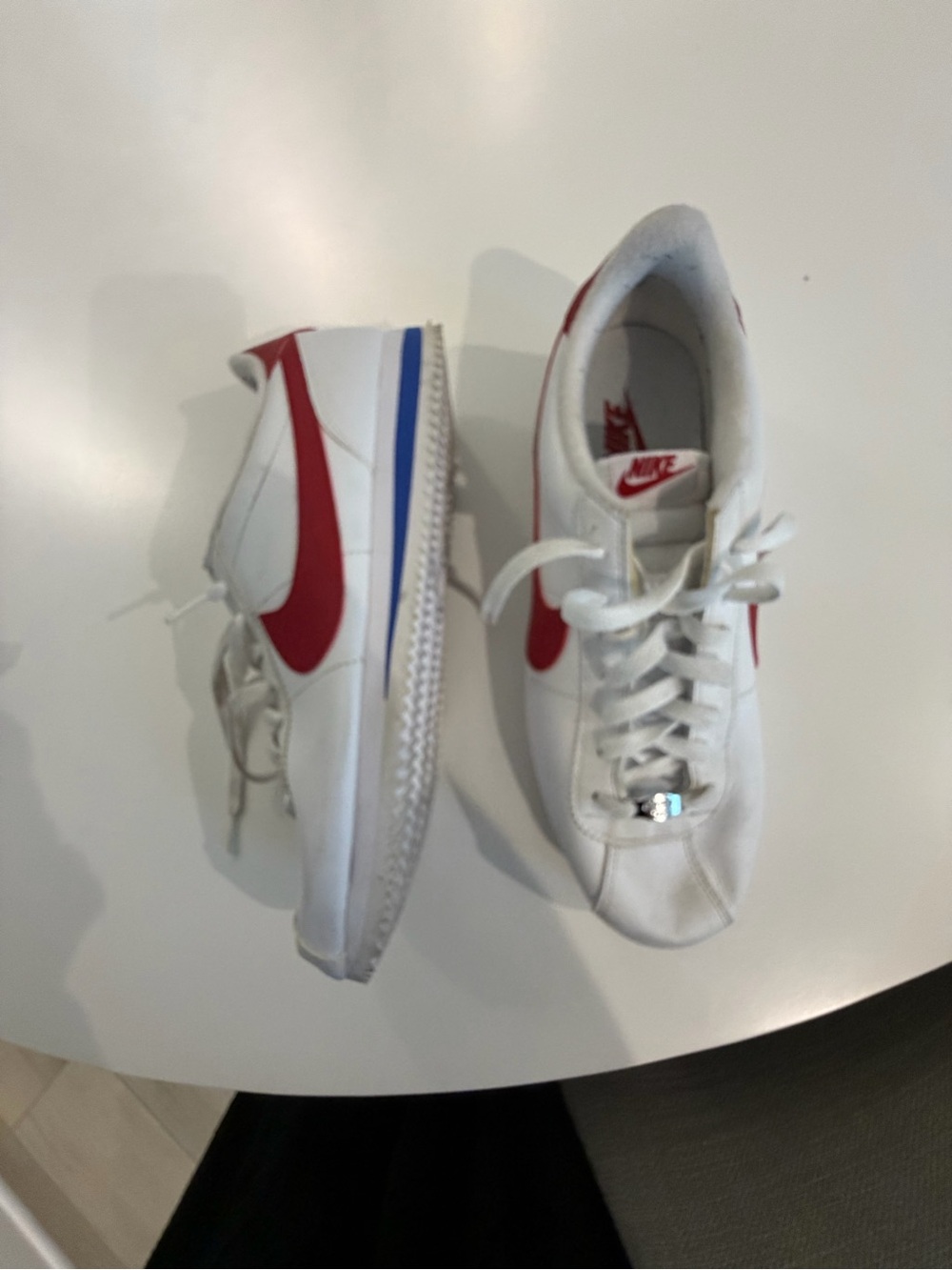Nike Kids Retro Runner Sneakers - White with Red and Blue Accents